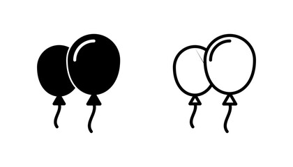 Balloon icon set. party balloon icon decoration birthday vector. Balloon black silhouette icon