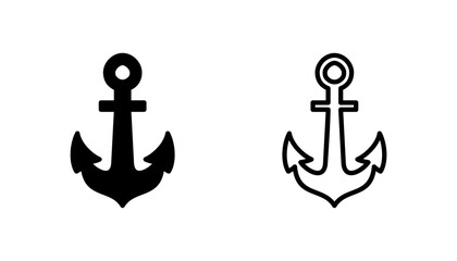 Anchor icon set. Anchor symbol logo. Anchor marine icon.