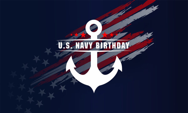 Happy birthday US Navy October 13 background Vector Illustration