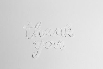 Elegant Thank You Message on White Background.