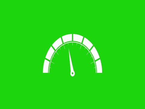 4k animation speedometer gauges on green screen. spedometer,odometer,tachometer motion business graphic