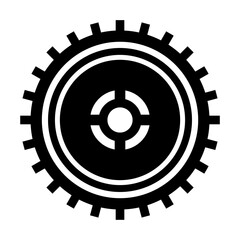 Black Transmission cog wheels and machine gearings icon
