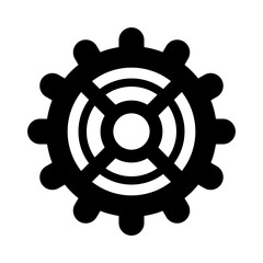 Obraz premium Black Transmission cog wheels and machine gearings icon