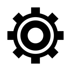 Black Transmission cog wheels and machine gearings icon
