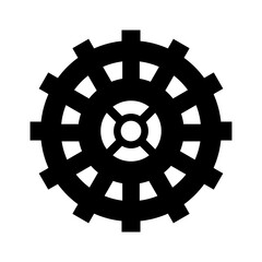 Obraz premium Black Transmission cog wheels and machine gearings icon