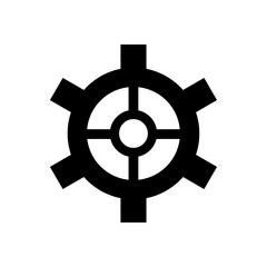 Black Transmission cog wheels and machine gearings icon
