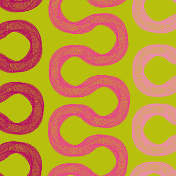 Ilustraci&oacute;n geom&eacute;trica para fondo de pantalla de figura curva repetitiva en degradado de tonos rosados