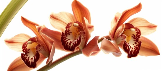 Vibrant Orange and White Blossoms on Clean White Background - Floral Elegance