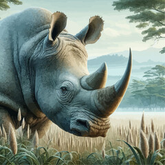 Majestic and elusive, the Javan Rhinoceros roams the dense forests of Java, embodying the spirit of resilience and survival 🦏🌿