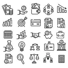 business icons set. business finance icons set. 
