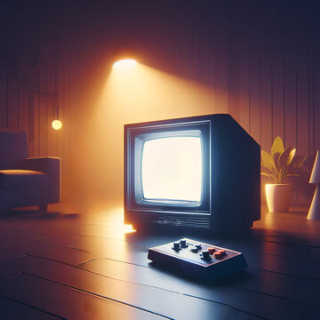 An Video Game Plugged Into An Old Television