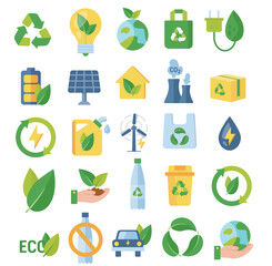 ecology icons set. set of ecology icons 