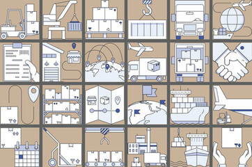 worldwide trade icons. shipping icons. shipping icons set. 