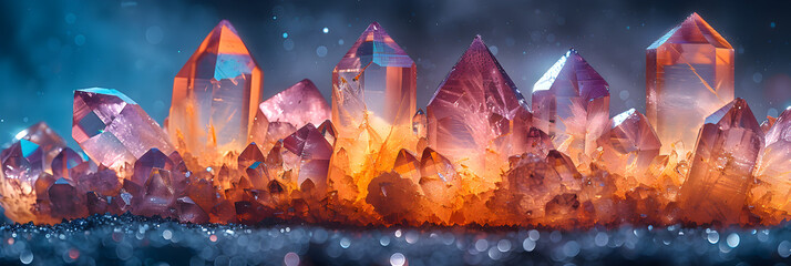 Crystal cave dwarves mining glowing gemstone, Up of Crystals: Detailed Background
