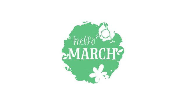 Hello March motion graphic