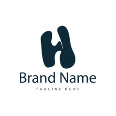 Alphabet letter h initial logo design simple product brand template