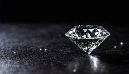 Brilliant Diamond on a Dark Background, isolated - obrazy, fototapety, plakaty
