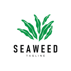 Seaweed Logo Design Underwater Plant Illustration Template