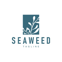 Seaweed Logo Design Underwater Plant Illustration Template