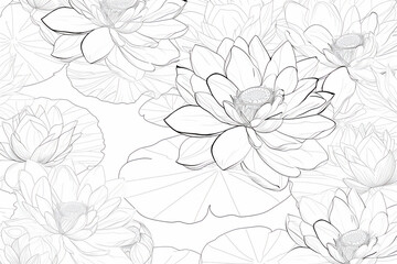 Coloring Pages of Lotus flower