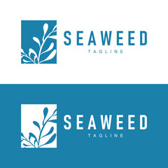 Seaweed Logo Design Underwater Plant Illustration Template