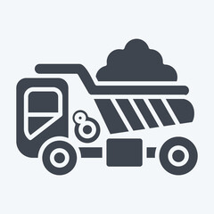 Fototapeta premium Icon Dump Truck. related to Construction Vehicles symbol. glyph style. simple design editable. simple illustration