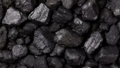 Tuinposter Brandhout textuur Black coal texture background. close up 