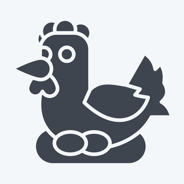 recommend clip art: Icon Chicken. related to Agriculture symbol. glyph style. simple design editable. simple illustration