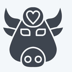 Icon Buffalo. related to Animal symbol. glyph style. simple design editable. simple illustration