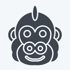 Icon Gorilla. related to Animal symbol. glyph style. simple design editable. simple illustration