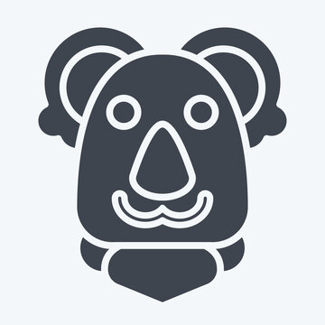 Icon Koala. related to Animal symbol. glyph style. simple design editable. simple illustration