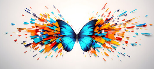 minimalist design butterfly art, ai generative