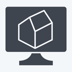 Icon 3D Rendering. related to 3D Visualization symbol. glyph style. simple design editable. simple illustration
