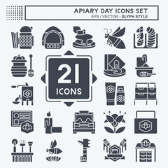 Icon Set Apiary. related to Farm symbol. glyph style. simple design editable. simple illustration