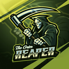 The grim reaper esport mascot logo design