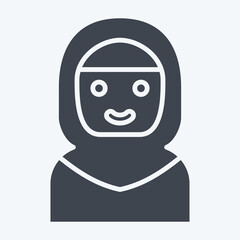 Icon Arab Women. related to Saudi Arabia symbol. glyph style. simple design editable. simple illustration