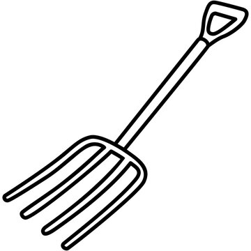 black outline garden fork clip art preview