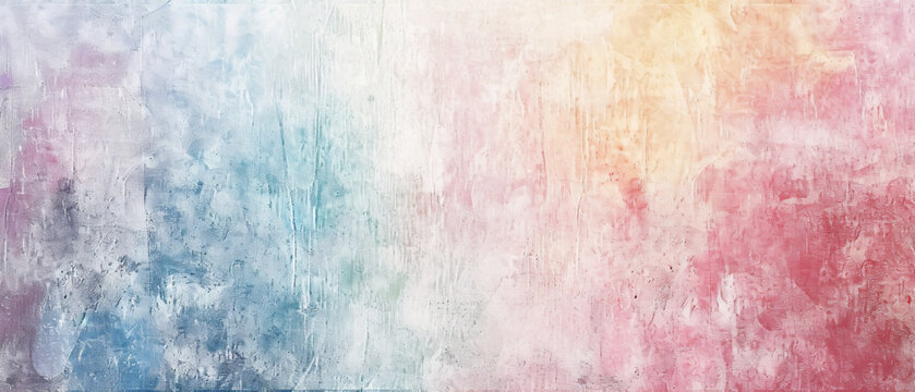White and pastel colored textured background of multicolored paint.