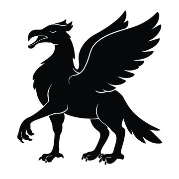 Black Hippogriff silhouette vector isolated on white background