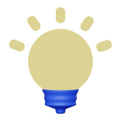 3D illustration of idea. Light bulb idea concept top view