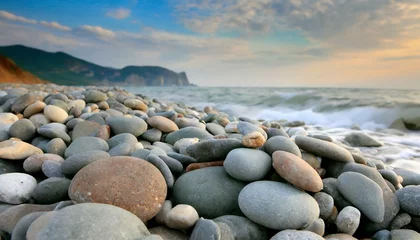 Fotobehang Pebbles on the Black Sea coast  © adobedesigner