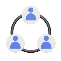 3D illustration of networking. scribble network