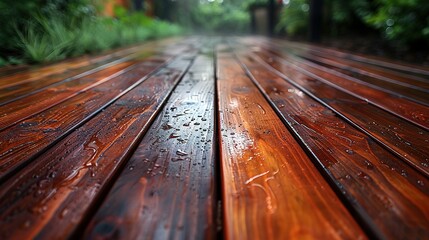Cover the patio regularly. the oil revives the color of the wood. furniture decorated with brown paint. - obrazy, fototapety, plakaty