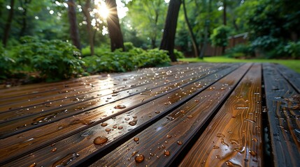 Cover the patio regularly. the oil revives the color of the wood. furniture decorated with brown...