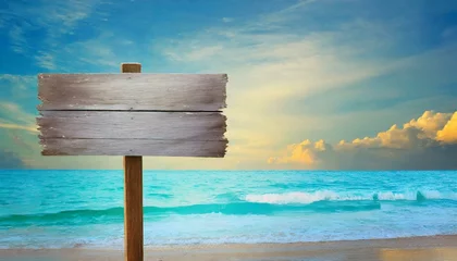  Wooden signboard on the sea background  © adobedesigner