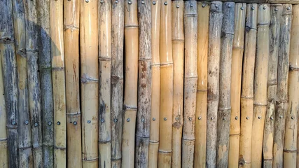 Foto op Plexiglas brown bamboo fence texture background  © ADP