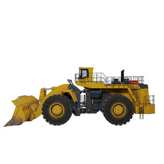 bulldozer isolated on white background - obrazy, fototapety, plakaty