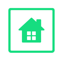 シンプルな緑色の家マーク