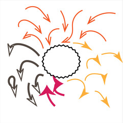 Isolated vector hand drawn arrows set on a white background
