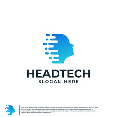 artificial intelligence logo, human head , abstract, logo design inspiration.
